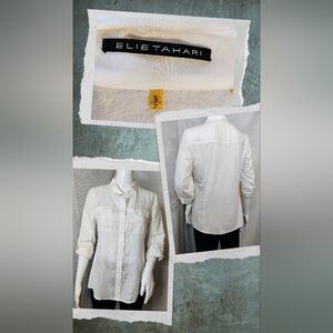 Elie Tahari Ivory Long Sleeve Blouse